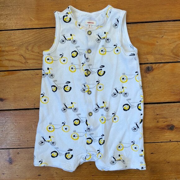 Catimini Baby Tank Shortie Onesie - Bicycle Print - size 9 months (71cm) - Picture 1 of 4